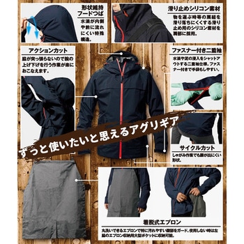 レインウェア 防水エプロン付き makku