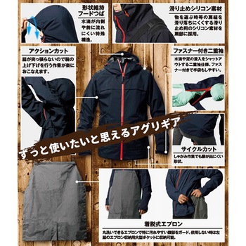 レインウェア 防水エプロン付き makku