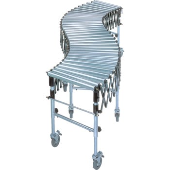 スチール製フリーカーブコンベヤ 中荷重用 SFX型 ローラ単列 低機高 オークラ輸送機