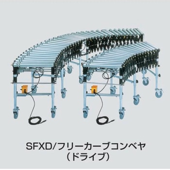スチール製フリーカーブコンベヤ 軽荷重用 SFXD型 駆動タイプ 低機高 - オークラ輸送機