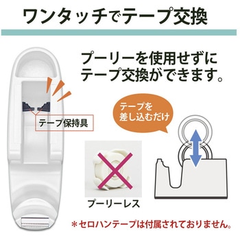 テープカッター テープ簡単交換 ペン立て付 プラス(文具)