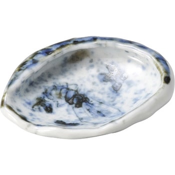 染付鮑手びねり珍味皿 カネ大白木屋