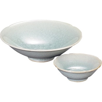 ヒワ貫入輪花向付 カネ大白木屋