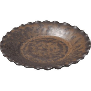 茶窯変たずね波渕皿 カネ大白木屋