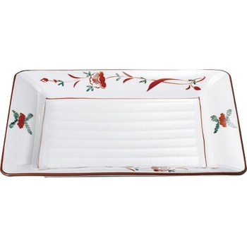 赤絵花長角盛皿 - カネ大白木屋