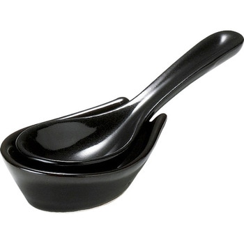 黒釉小レンゲ カネ大白木屋
