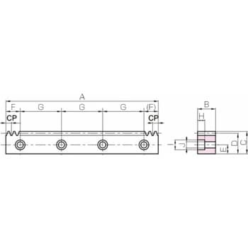 KRCPFD10-1000J KRCPFD CP調質ラック 小原歯車工業(KHK) 並歯 - 【通販