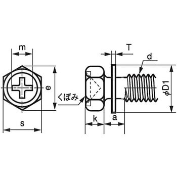 (+)アプセットタッピンねじ(3種溝付きC-1形)P=1(JISW組込)(鉄/3価ブラック)(小箱) 大阪魂