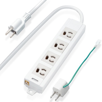 電源タップ 延長コード 4個口 3P 2P変換アダプタ付 マグネット RoHS準拠 抜け止め 熱に強い二重構造 コンセント エレコム