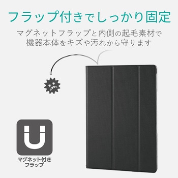 iPad mini 7.9インチ 第5/4世代 (2019/2015年) ケース カバー 手帳型 フラップ ソフトレザー スリープ対応 マグネット 2アングル 背面クリア 薄型 軽量 ブラック エレコム