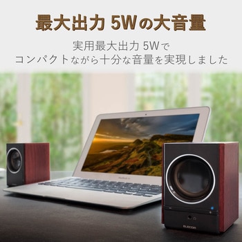 MS-W13UBK 木のスピーカー/5W/USB電源/ブラック 1個 エレコム 【通販