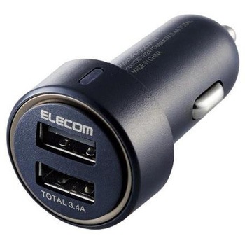電子タバコアクセサリ/IQOS/シガーチャージャー/2USBポート(自動識別)/3.4A/USBA-microBケーブル1.0m付属 エレコム