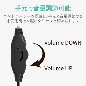 テレビ用モノラルヘッドホン/耳栓タイプ/Φ10mmドライバー/Affinity sound/高耐久ケーブル/3.0m/ブラック エレコム