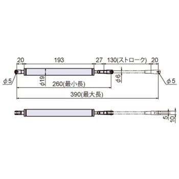 ガススプリング(収縮タイプ)390mm Φ6×Φ19 ジョー・プリンス竹下