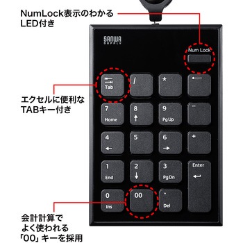 巻取りUSBテンキー サンワサプライ