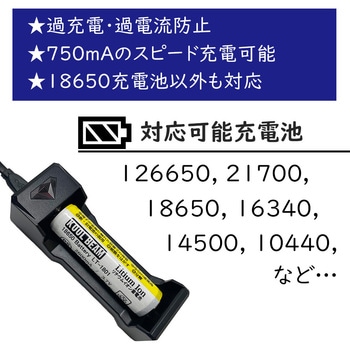 18650充電池用・USBチャージャー KOOLBEAM(クールビーム)