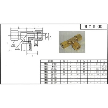 銅管くい込み継手 ユニオンチーズ 15MPa マルエム産業