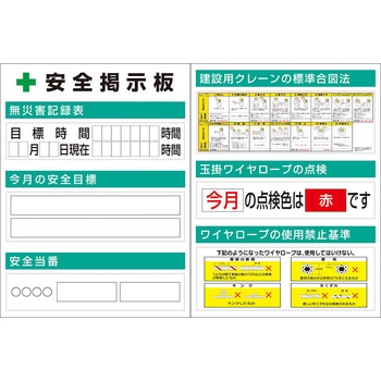 スチール小型掲示板2列型 クレーン合図/玉掛 Aタイプ つくし工房