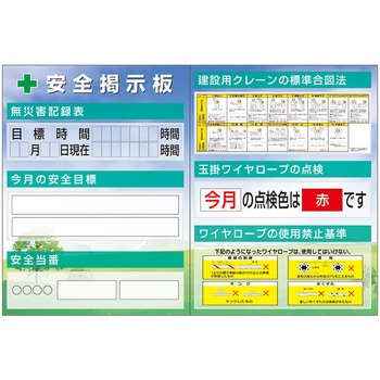 スチール小型掲示板2列型 クレーン合図/玉掛 Cタイプ つくし工房