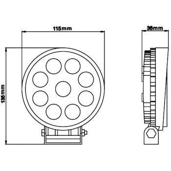 LEDワークライト(作業灯)  丸型 (IP67/IP69K防水) 信和自動車工業