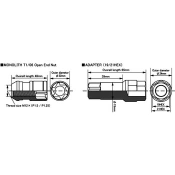 MN03GK MONOLITH T1/06 12X1.25 1セット(20個) KYO-EI 【通販サイト