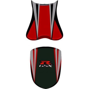 シートカバー GSX 750 R ブラック/ライトクラレット/ グレー/レッド AND ホワイト レター BAGSTER (バグスター)