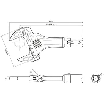 HY53-15TH170 配管継手用モンキ形トルクヘッド 1丁 トップ工業 【通販