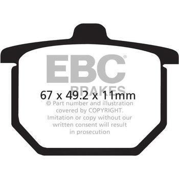UK製ケブラー オーガニックFAシリーズ ブレーキパッド フロント左側用 EBC Brakes (イービーシーブレーキ)