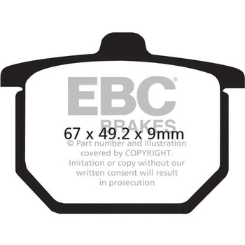 UK製ケブラー オーガニックFAシリーズ ブレーキパッド フロント左側用 EBC Brakes (イービーシーブレーキ)