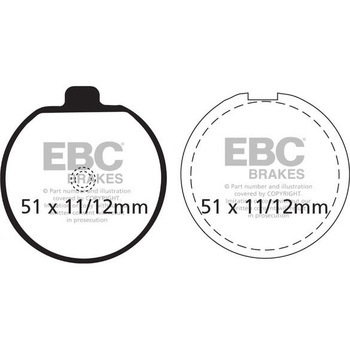 UK製ケブラー オーガニックFAシリーズ ブレーキパッド フロント左側用 EBC Brakes (イービーシーブレーキ)