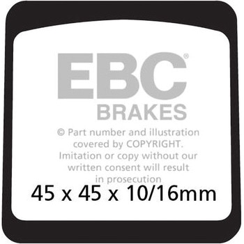 UK製ケブラー オーガニックFAシリーズ ブレーキパッド フロント左側用 EBC Brakes (イービーシーブレーキ)