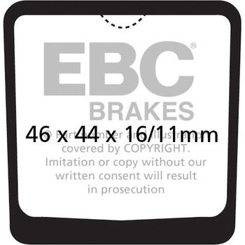 UK製ケブラー オーガニックFAシリーズ ブレーキパッド フロント左側用 EBC Brakes (イービーシーブレーキ)