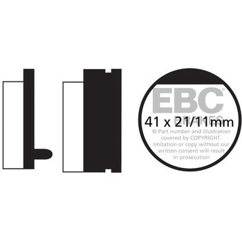 UK製ケブラー オーガニックFAシリーズ ブレーキパッド フロント左側用 EBC Brakes (イービーシーブレーキ)