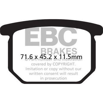 UK製ケブラー オーガニックFAシリーズ ブレーキパッド フロント左側用 EBC Brakes (イービーシーブレーキ)