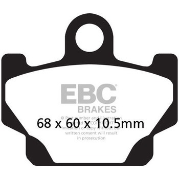 UK製ケブラー オーガニックFAシリーズ ブレーキパッド フロント左側用 EBC Brakes (イービーシーブレーキ)