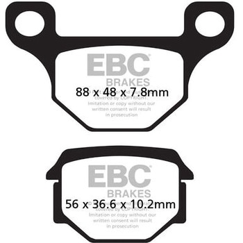 UK製ケブラー オーガニックFAシリーズ ブレーキパッド リア左側用 EBC Brakes (イービーシーブレーキ)