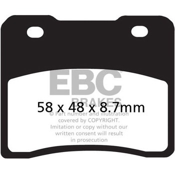 UK製ケブラー オーガニックFAシリーズ ブレーキパッド フロント左側用 EBC Brakes (イービーシーブレーキ)