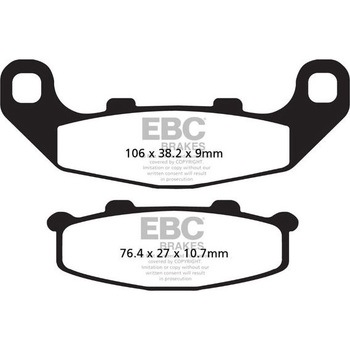 UK製ケブラー オーガニックFAシリーズ ブレーキパッド リア右側用 EBC Brakes (イービーシーブレーキ)