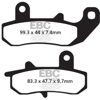 UK製ケブラー オーガニックFAシリーズ ブレーキパッド リア左側用 EBC Brakes (イービーシーブレーキ)
