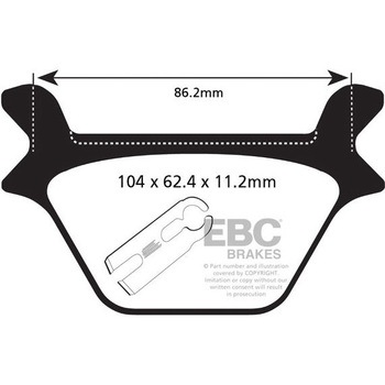 UK製ケブラー オーガニックFAシリーズ ブレーキパッド リア左側用 EBC Brakes (イービーシーブレーキ)