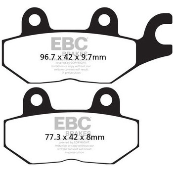 UK製ケブラー オーガニックFAシリーズ ブレーキパッド リア左側用 EBC Brakes (イービーシーブレーキ)