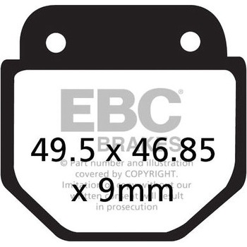 UK製ケブラー オーガニックFAシリーズ ブレーキパッド フロント左側用 EBC Brakes (イービーシーブレーキ)