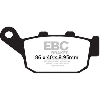 UK製ケブラー オーガニックFAシリーズ ブレーキパッド リア右側用 EBC Brakes (イービーシーブレーキ)