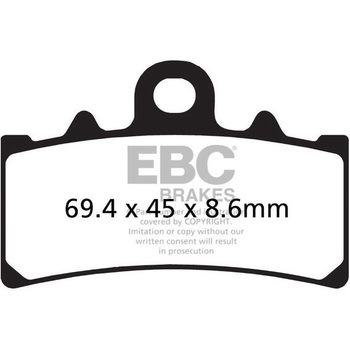 UK製ケブラー オーガニックFAシリーズ ブレーキパッド フロント左側用 EBC Brakes (イービーシーブレーキ)