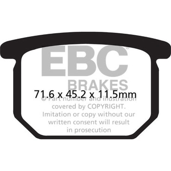 UK製 セミ-シンタリング Vパッド フロント左側用 EBC Brakes (イービーシーブレーキ)