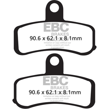 Limited Edition クロームバック セミ-シンタリング Vパッド フロント左側用 EBC Brakes (イービーシーブレーキ)