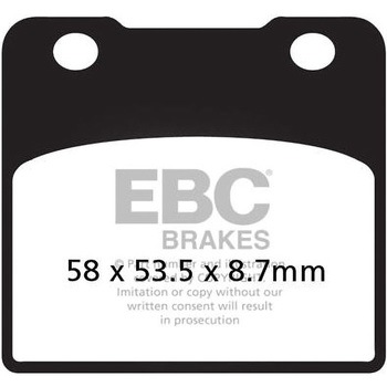 USA製 ダブルHシリーズ シンタリング ブレーキパッド フロント左側用 EBC Brakes (イービーシーブレーキ)