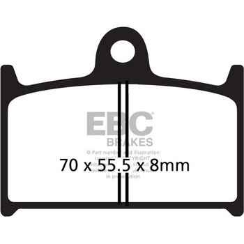 USA製 ダブルHシリーズ シンタリング ブレーキパッド フロント左側用 EBC Brakes (イービーシーブレーキ)