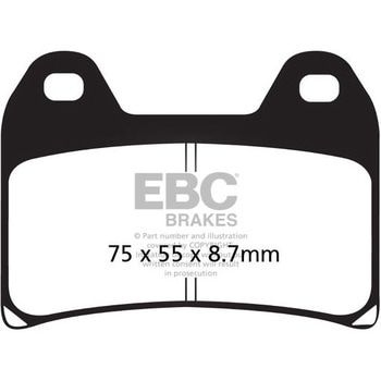 USA製 ダブルHシリーズ シンタリング ブレーキパッド フロント左側用 EBC Brakes (イービーシーブレーキ)