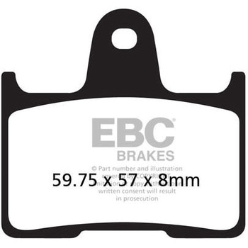 USA製 ダブルHシリーズ シンタリング ブレーキパッド リア右側用 EBC Brakes (イービーシーブレーキ)